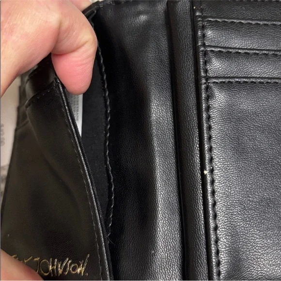 Betsey Johnson Black Floral & Leopard Chain Print Wallet - Picture 7 of 8